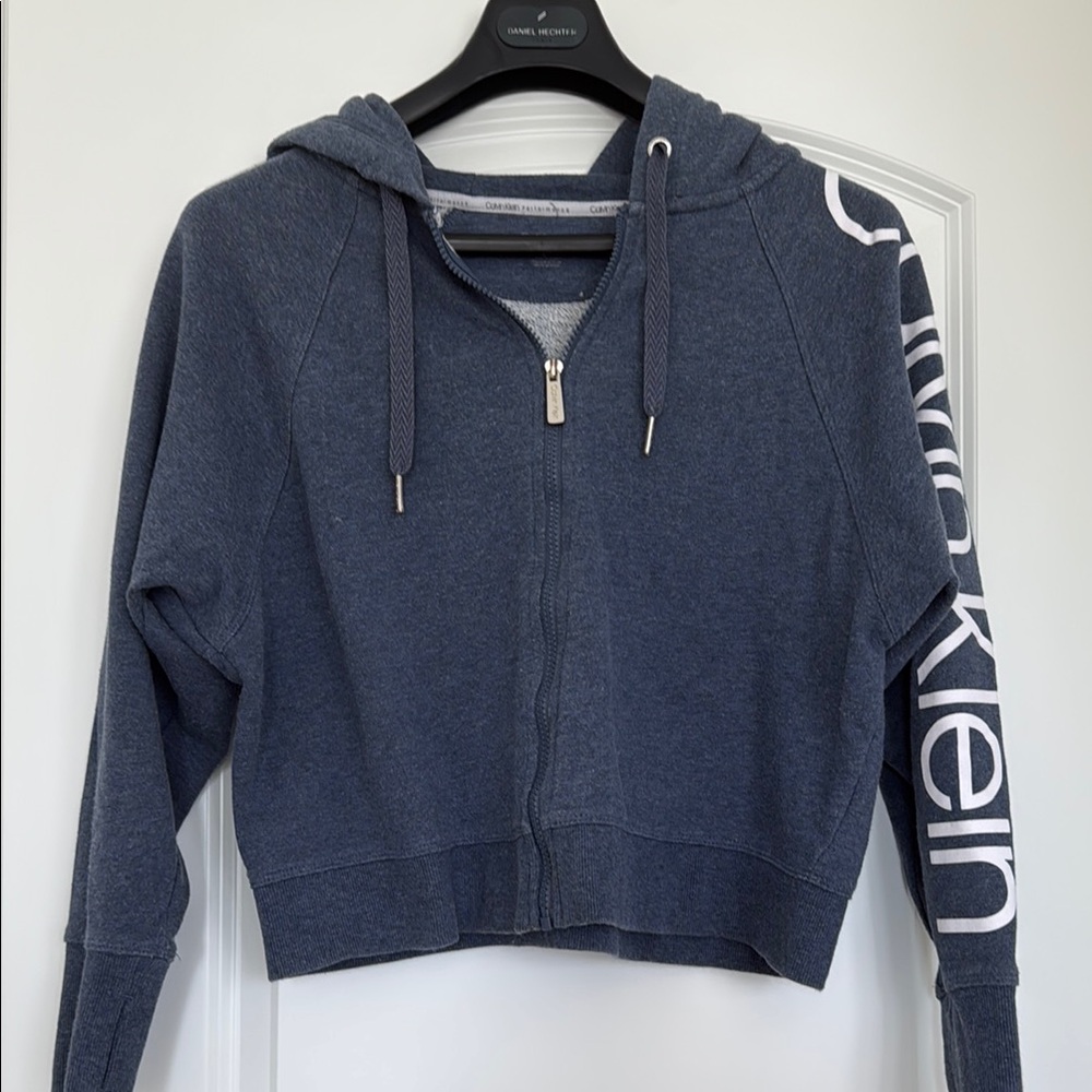 Calvin Klein Women's Charcoal Zip-Up Hoodie